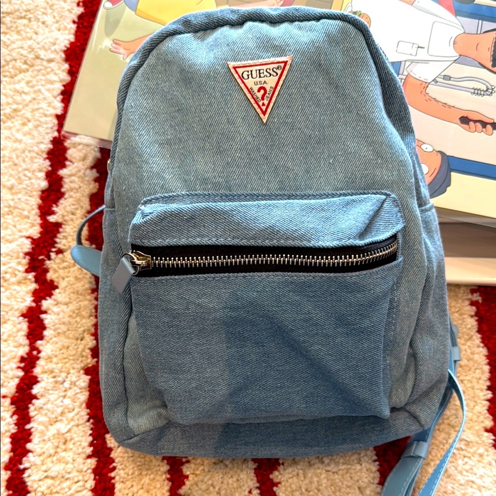 Guess Blue Jeans Mini Backpack (With Straps) 🎉
